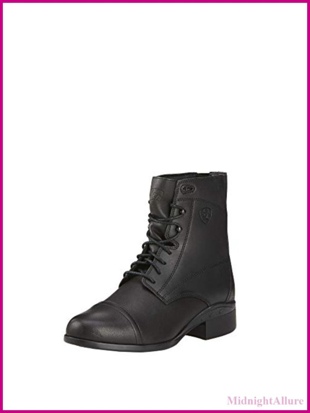 Leather Equestrian Paddock Boots with Cushioning Round Toe Block Heel